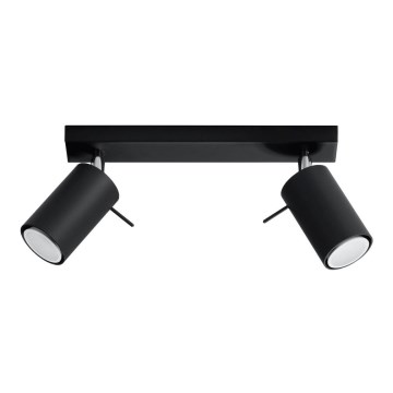 Foco RING 2 2xGU10/10W/230V negro
