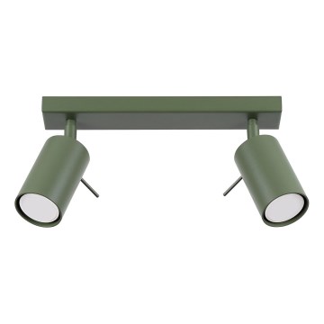 Foco RING 2xGU10/10W/230V verde