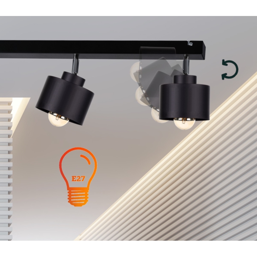 Foco SIMPLY BLACK 3xE27/60W/230V