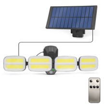 Foco solar LED con sensor 4xLED/2,5W/6V IP65 + mando a distancia
