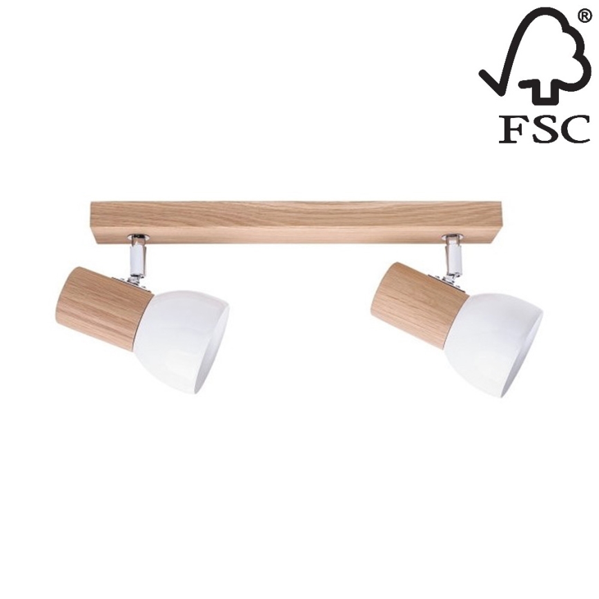 Foco SVENDA 2xE27/60W/230V roble - Certificado FSC