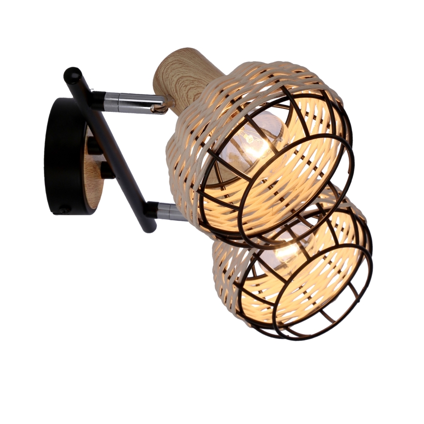 Foco TAJGA 2xE14/40W/230V ratán/negro