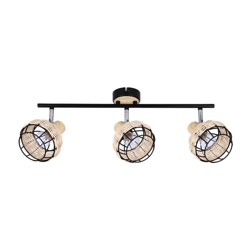 Foco TAJGA 3xE14/40W/230V ratán/negro