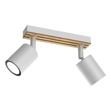 Foco TERRA 2xGU10/8W/230V blanco/roble