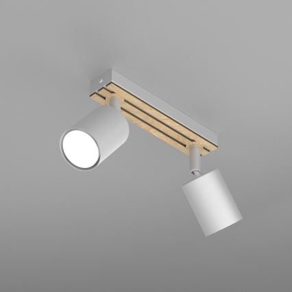 Foco TERRA 2xGU10/8W/230V blanco/roble