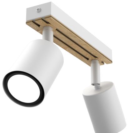 Foco TERRA 2xGU10/8W/230V blanco/roble