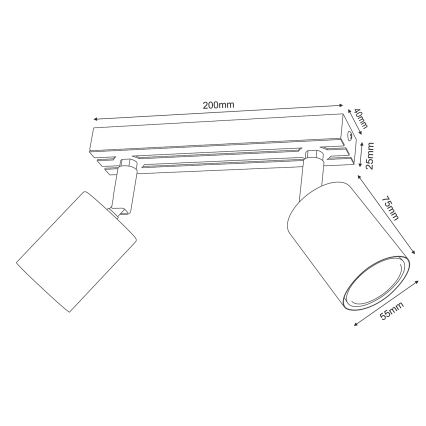 Foco TERRA 2xGU10/8W/230V blanco/roble