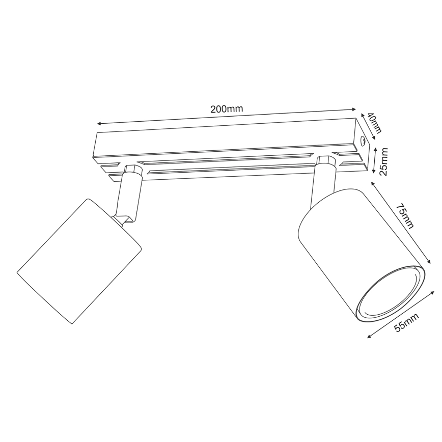 Foco TERRA 2xGU10/8W/230V blanco/roble