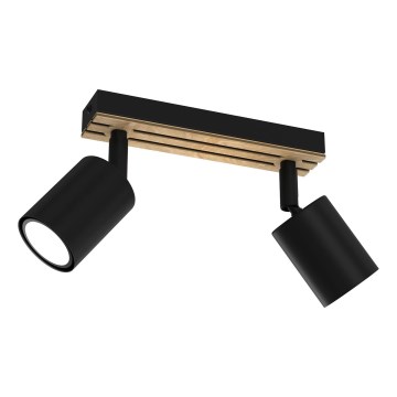 Foco TERRA 2xGU10/8W/230V negro/roble