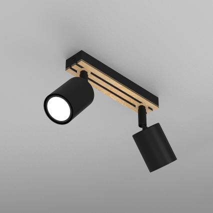 Foco TERRA 2xGU10/8W/230V negro/roble