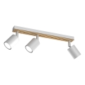 Foco TERRA 3xGU10/8W/230V blanco/roble