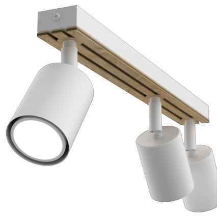Foco TERRA 3xGU10/8W/230V blanco/roble
