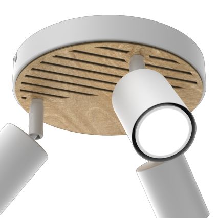 Foco TERRA 3xGU10/8W/230V blanco/roble