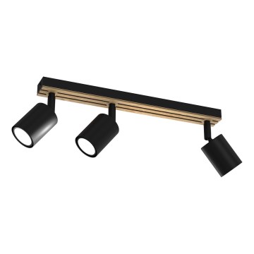 Foco TERRA 3xGU10/8W/230V negro/roble