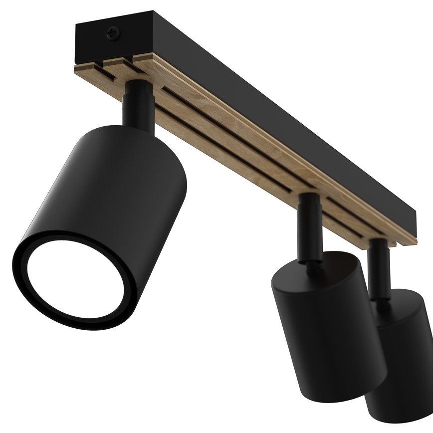 Foco TERRA 3xGU10/8W/230V negro/roble