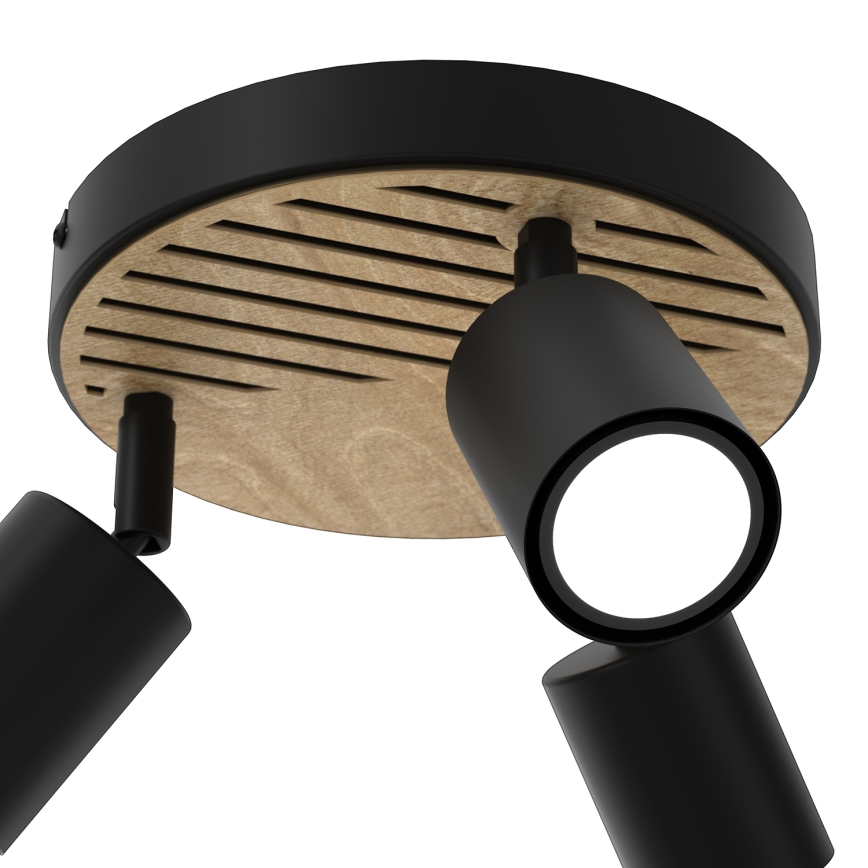 Foco TERRA 3xGU10/8W/230V negro/roble
