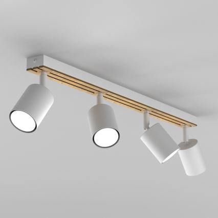 Foco TERRA 4xGU10/8W/230V blanco/roble