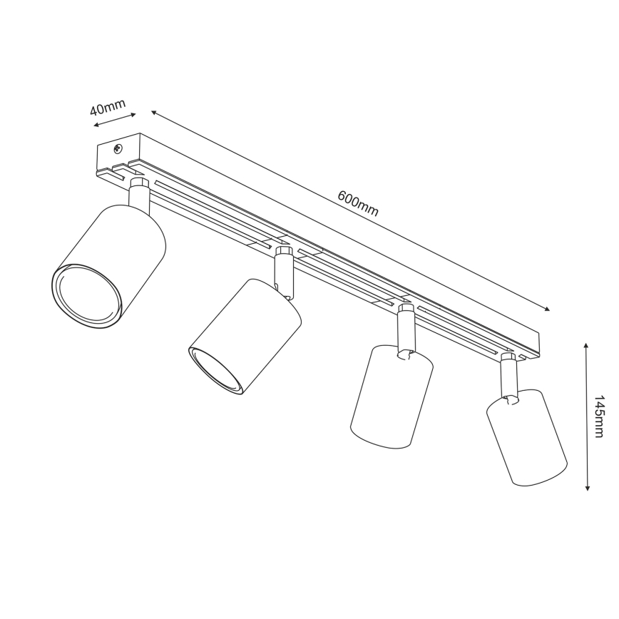 Foco TERRA 4xGU10/8W/230V blanco/roble