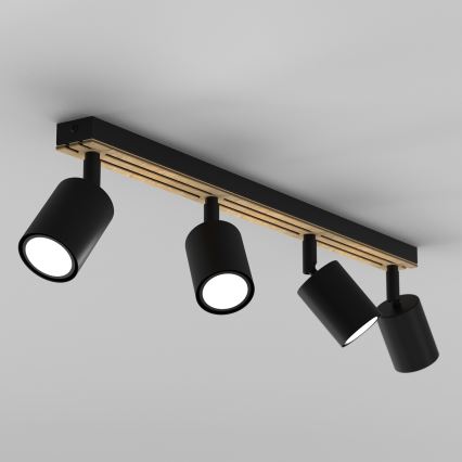 Foco TERRA 4xGU10/8W/230V negro/roble
