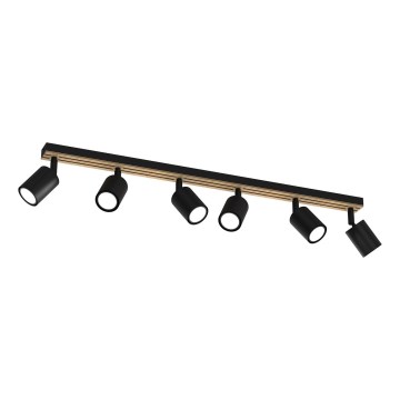 Foco TERRA 6xGU10/8W/230V negro/roble