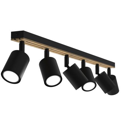 Foco TERRA 6xGU10/8W/230V negro/roble