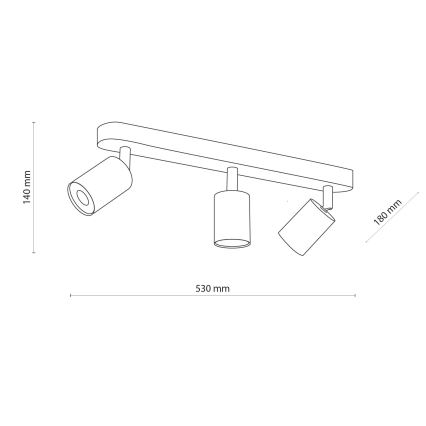 Foco TOP WOOD 3xGU10/10W/230V blanco/madera