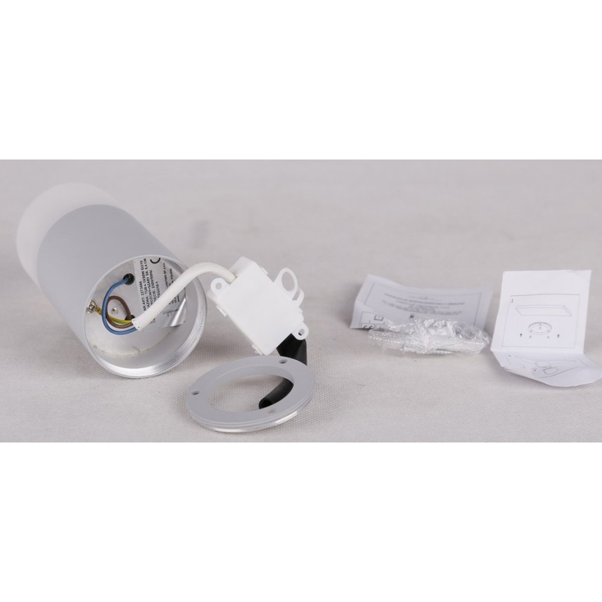 Foco TUBA 1xGU10/15W/230V gris/blanco