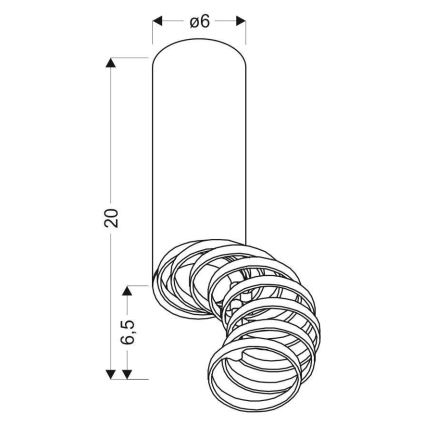 Foco TUBA 1xGU10/15W/230V negro/cobre