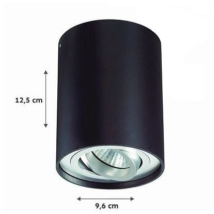 Foco TUBA 1xGU10/50W/230V negro
