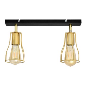 Foco TUBE 2xE27/15W/230V dorado/negro