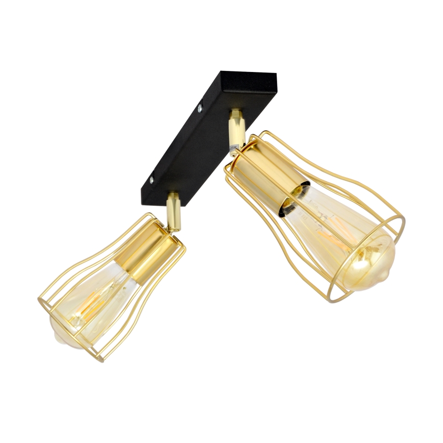 Foco TUBE 2xE27/15W/230V dorado/negro