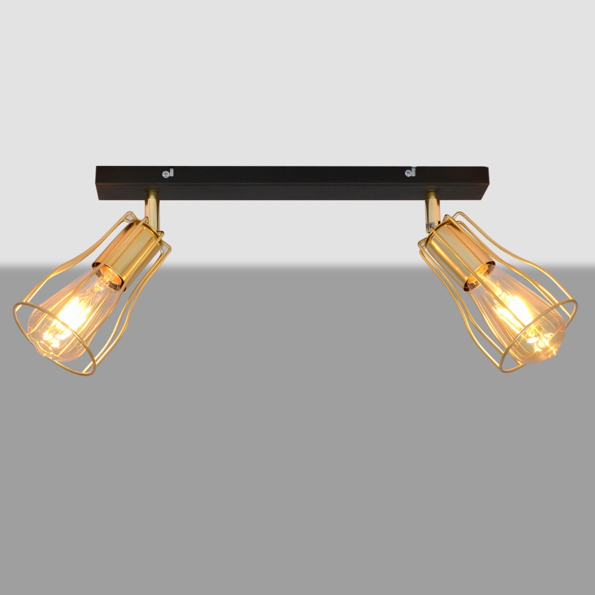 Foco TUBE 2xE27/15W/230V dorado/negro