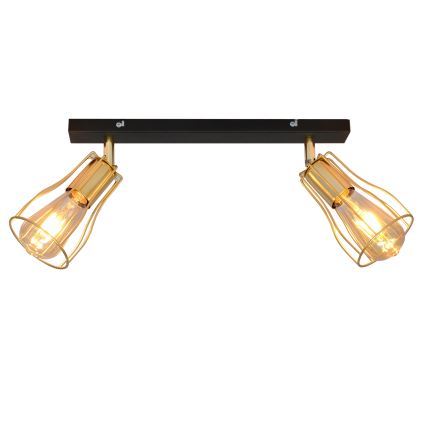 Foco TUBE 2xE27/15W/230V dorado/negro