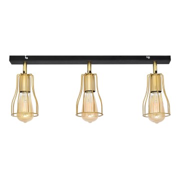 Foco TUBE 3xE27/15W/230V dorado/negro