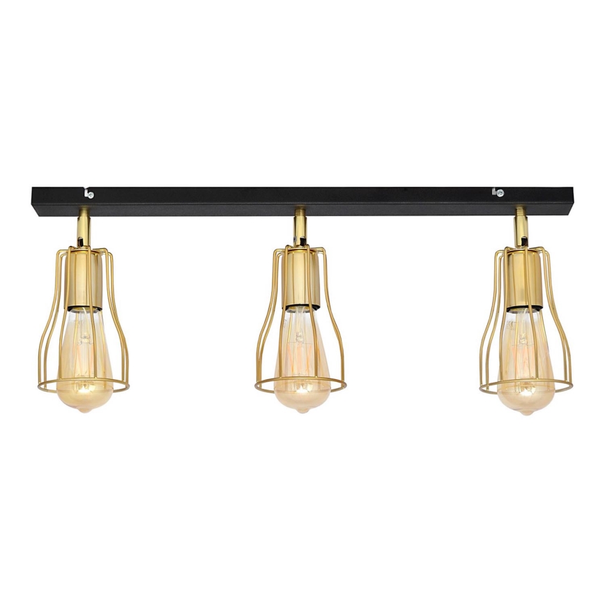 Foco TUBE 3xE27/15W/230V dorado/negro