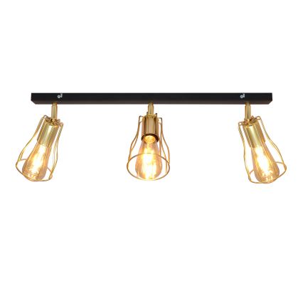 Foco TUBE 3xE27/15W/230V dorado/negro