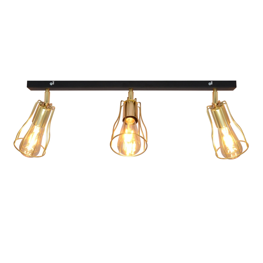 Foco TUBE 3xE27/15W/230V dorado/negro