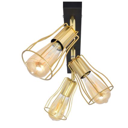 Foco TUBE 3xE27/15W/230V dorado/negro
