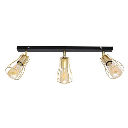 Foco TUBE 3xE27/15W/230V dorado/negro