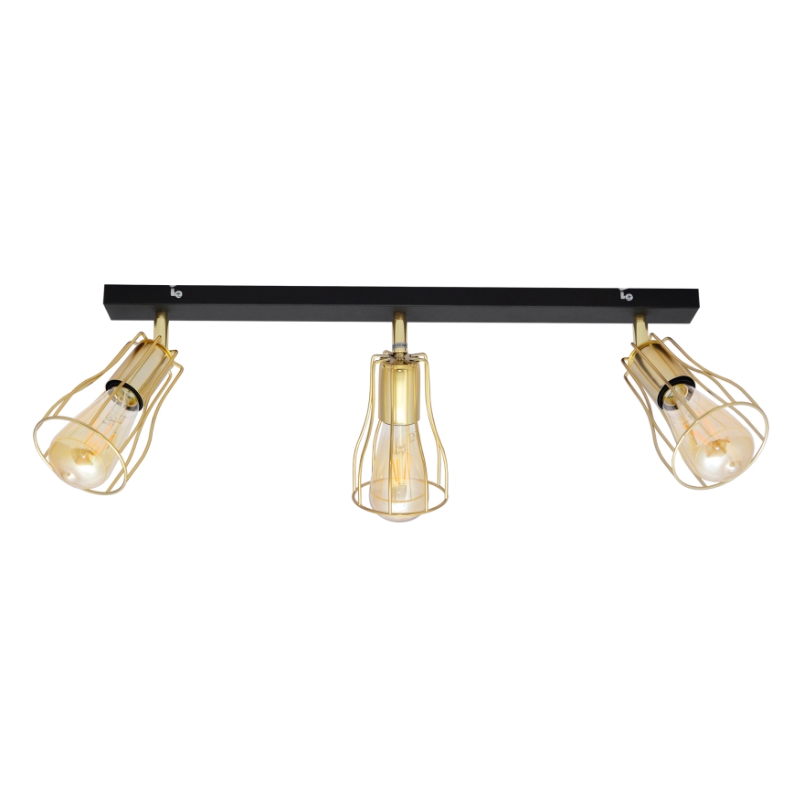 Foco TUBE 3xE27/15W/230V dorado/negro
