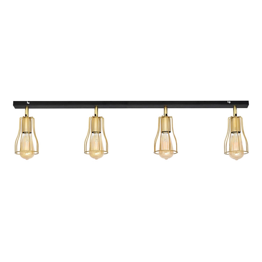 Foco TUBE 4xE27/15W/230V dorado/negro