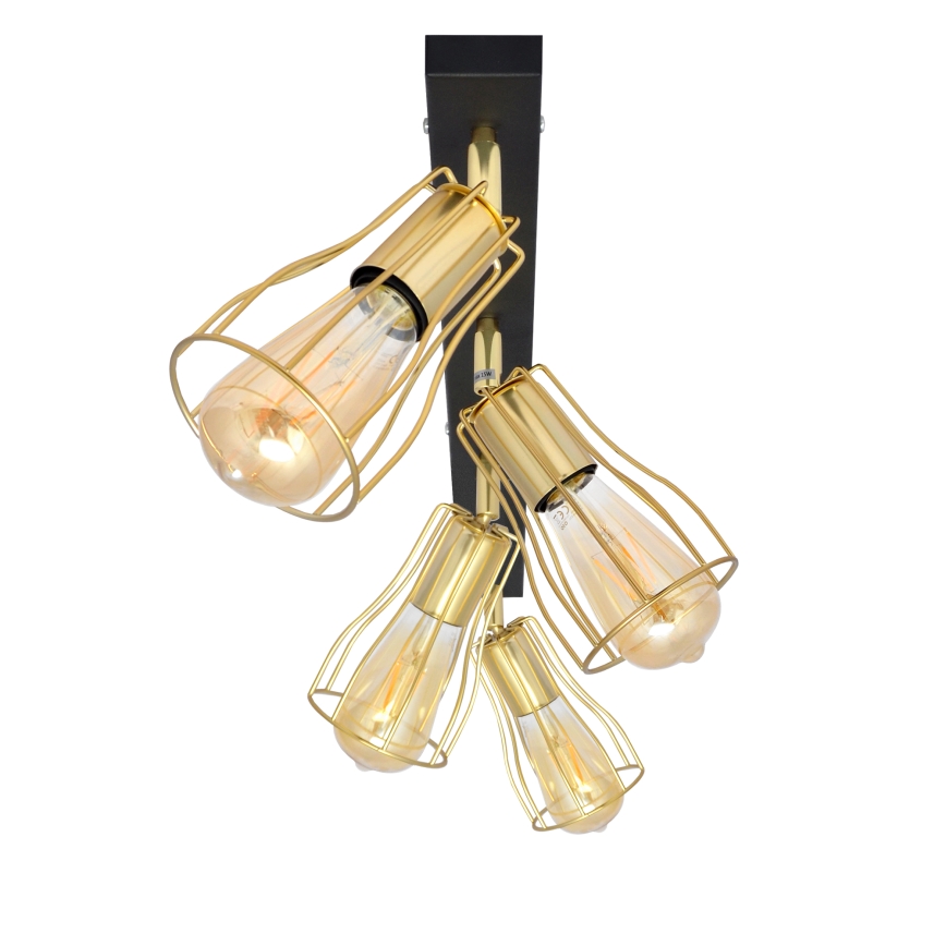 Foco TUBE 4xE27/15W/230V dorado/negro