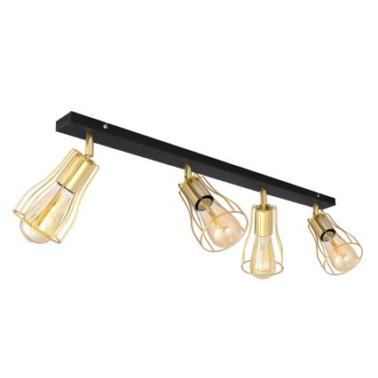 Foco TUBE 4xE27/15W/230V dorado/negro