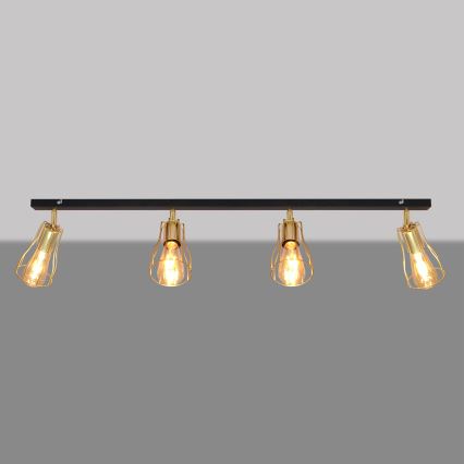 Foco TUBE 4xE27/15W/230V dorado/negro
