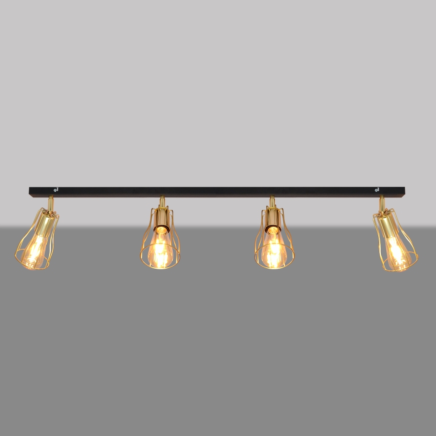 Foco TUBE 4xE27/15W/230V dorado/negro
