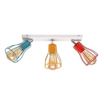 Foco TUBE II 3xE27/15W/230V turquesa/naranja/rojo