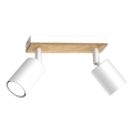 Foco TULON 2xGU10/8W/230V blanco/roble