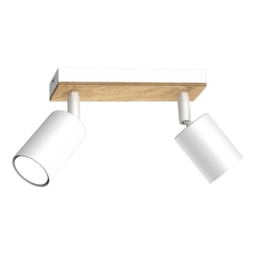Foco TULON 2xGU10/8W/230V blanco/roble