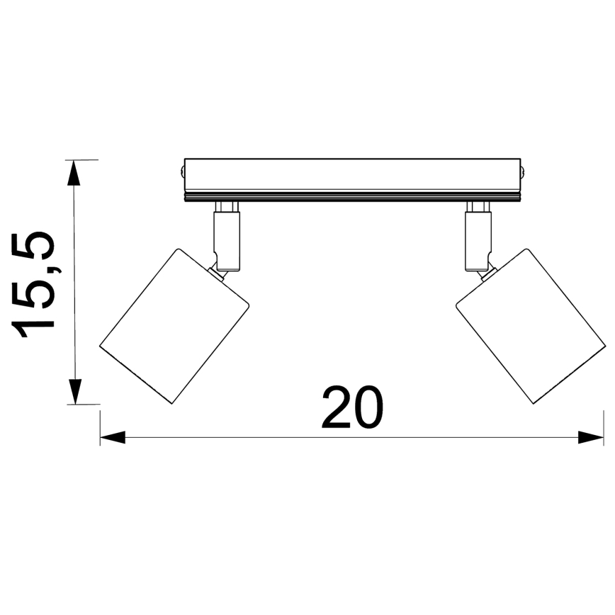 Foco TULON 2xGU10/8W/230V negro/roble
