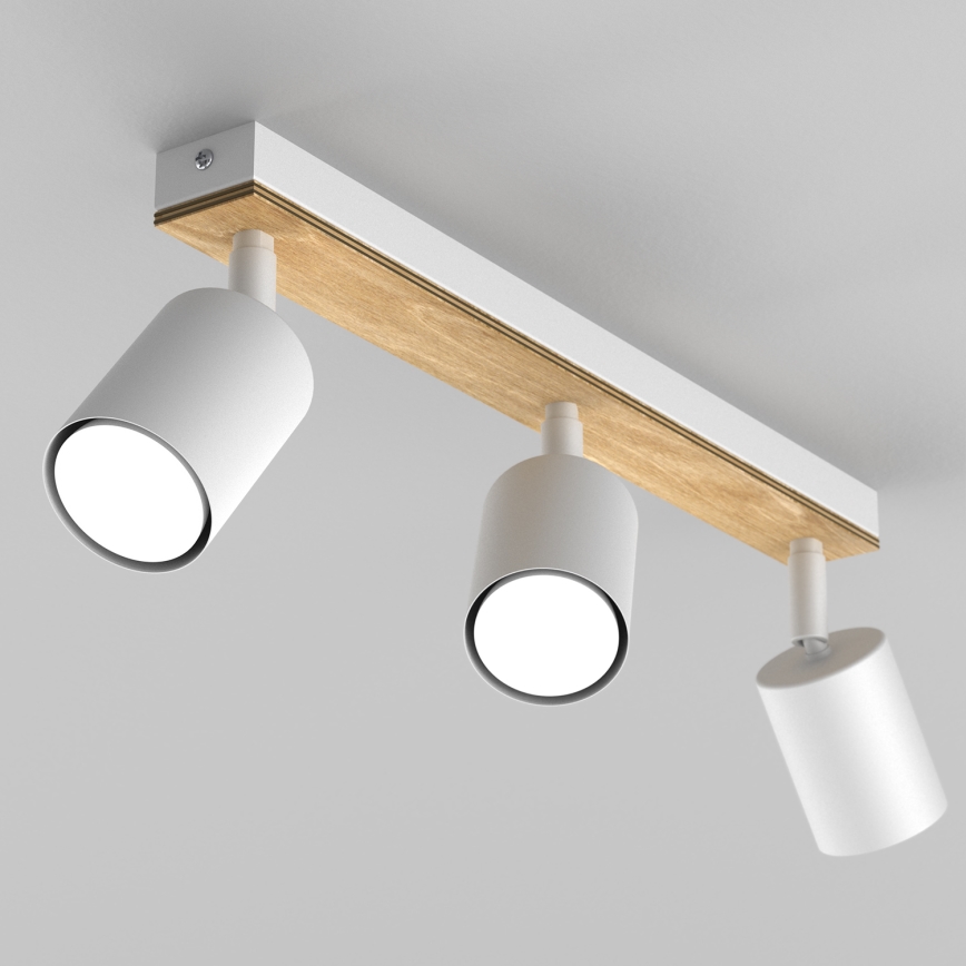 Foco TULON 3xGU10/8W/230V blanco/roble